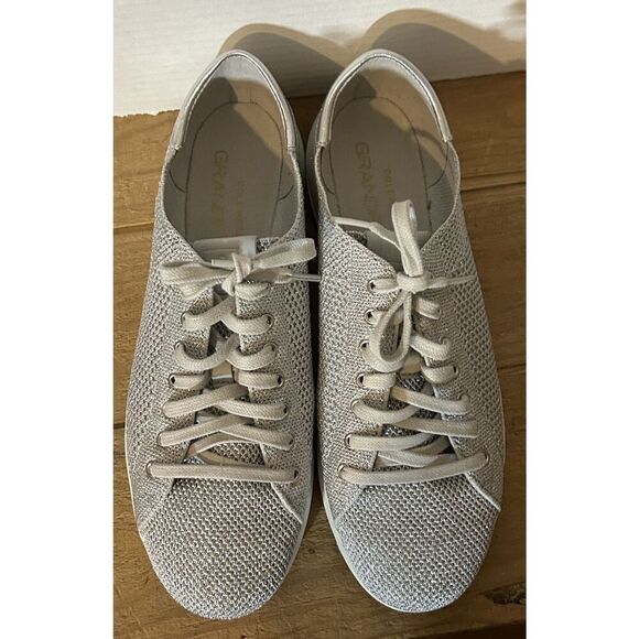 COLE HAAN Grandpro Tennis Stitchlite Sneaker Metallic Silver Women's 9B - Picture 2 of 6
